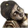 Sleeping Buddha 14 1/2" High Brushed Gold Buddha Statue