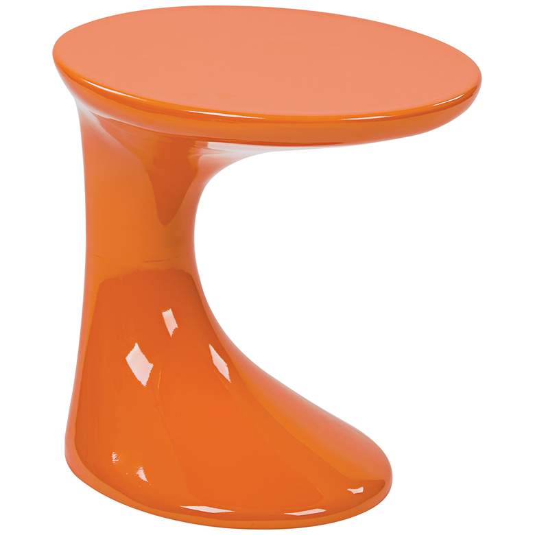 Image 1 Slick 15 1/4 inch Wide High Gloss Orange Plastic End Table