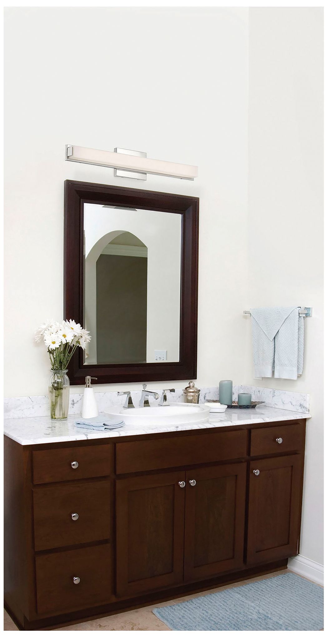 Image 2 Slick LED 25 in.; Vanity Fixture; Polished Nickel Finish more views