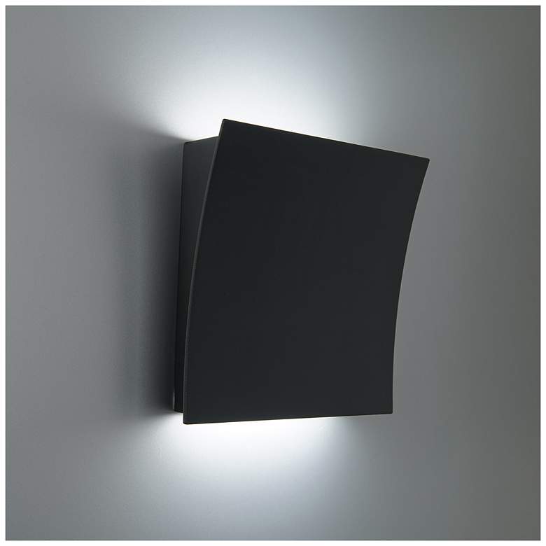 Image 4 Slide 10"H x 10"W 2-Light Wall Sconce in Black more views