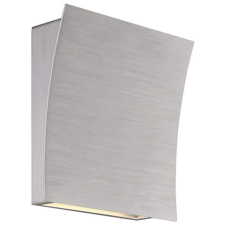Image 1 Slide 10"H x 10"W 2-Light Wall Sconce in Brushed Aluminum