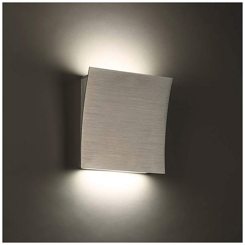 Image 2 Slide 10"H x 10"W 2-Light Wall Sconce in Brushed Aluminum more views