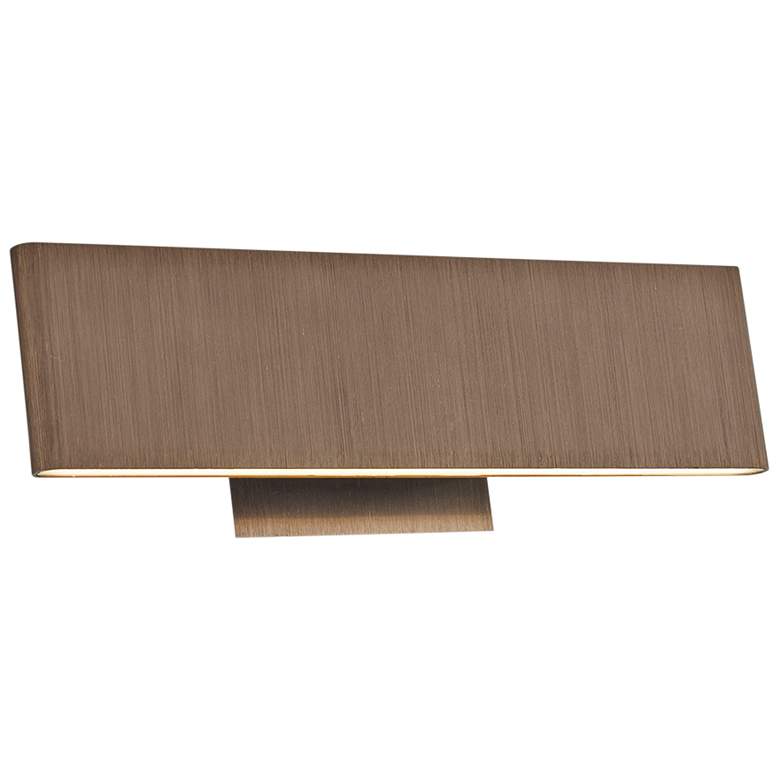 Image 1 Slim 12 inch Wide Brushed Bronze Up-Down LED Modern Bath Light