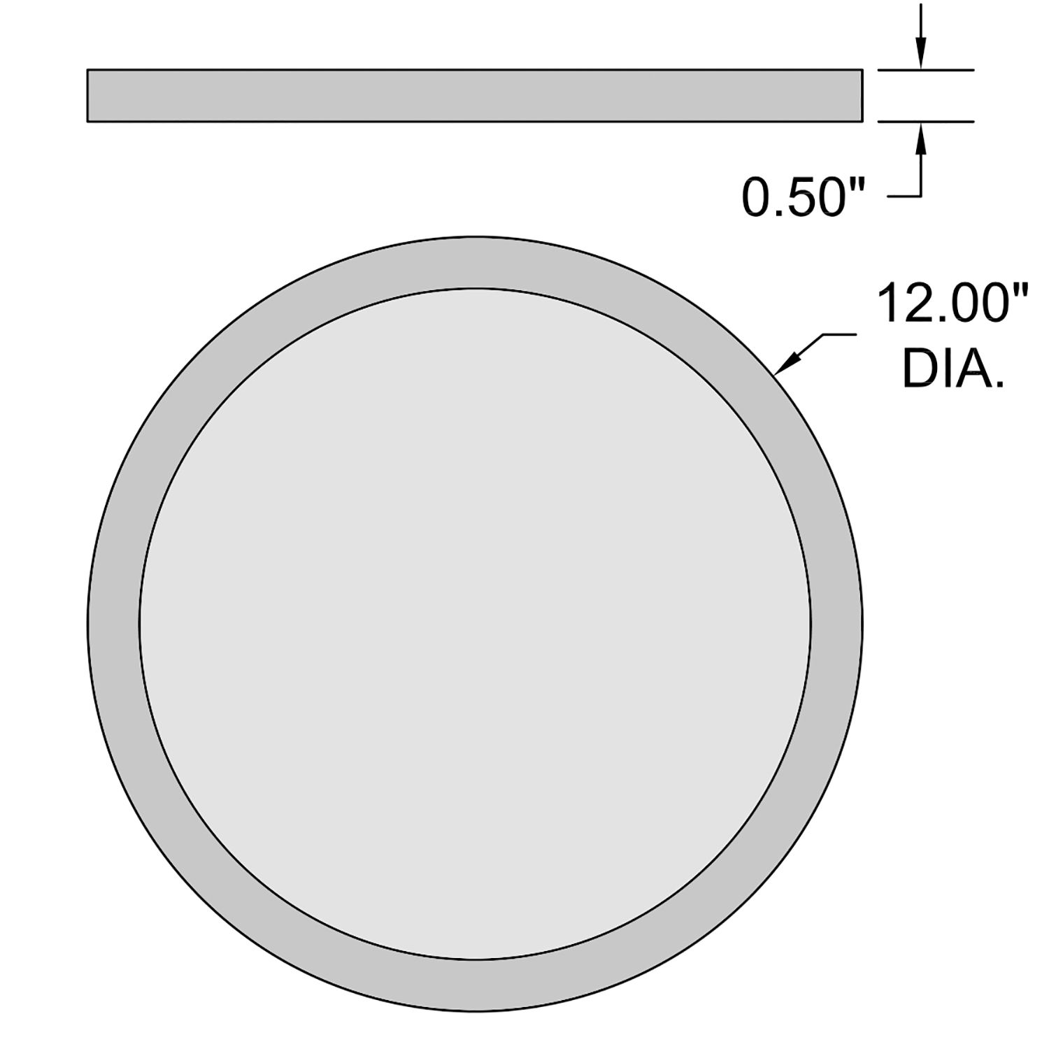 Slim 12" Wide White LED Ceiling Light