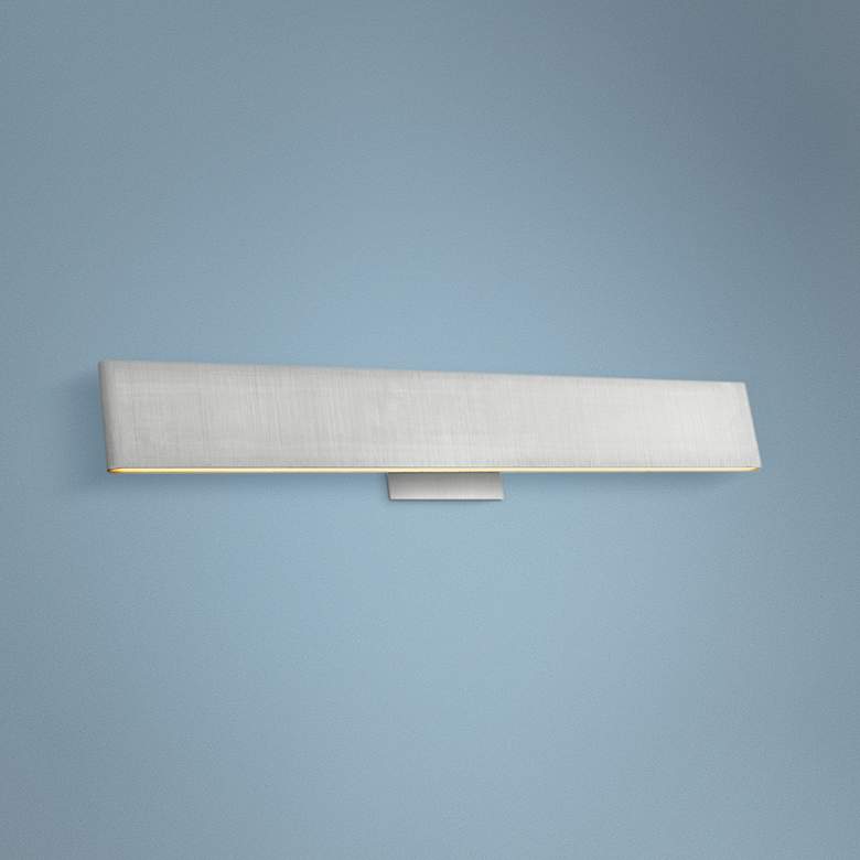 Image 1 Slim 24 inch Wide Brushed Aluminum Up-Down LED Modern Bath Light