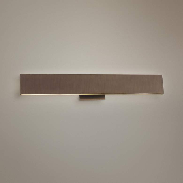 Image 1 Slim 24 inch Wide Brushed Bronze Up-Down LED Modern Bath Light