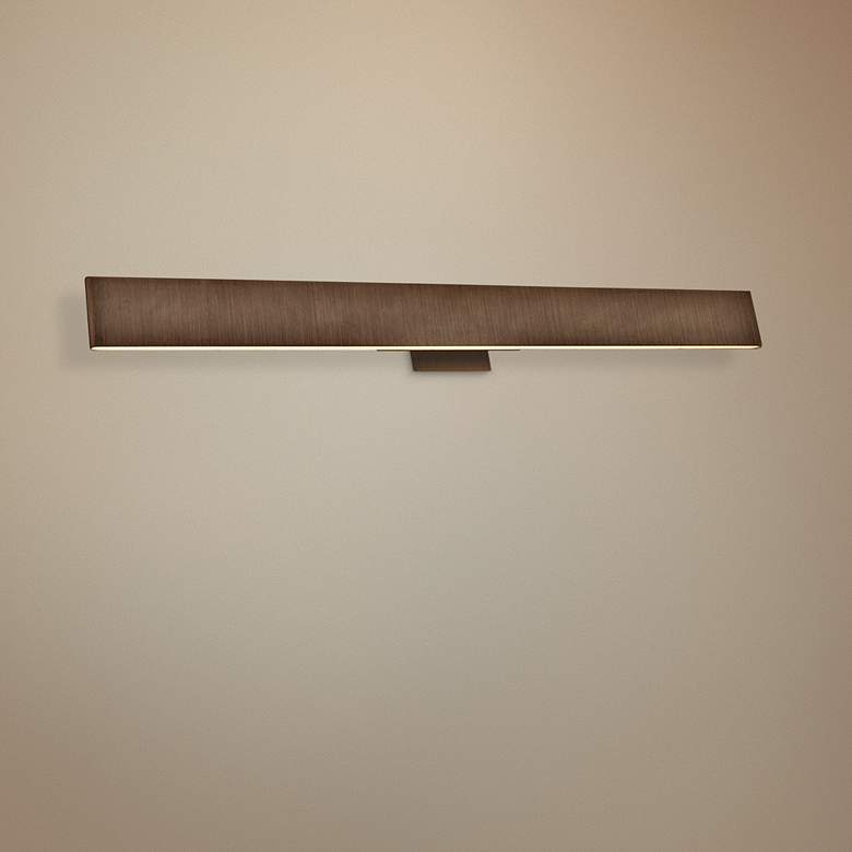 Image 1 Slim 36 inch Wide Brushed Bronze Up-Down LED Modern Bath Light