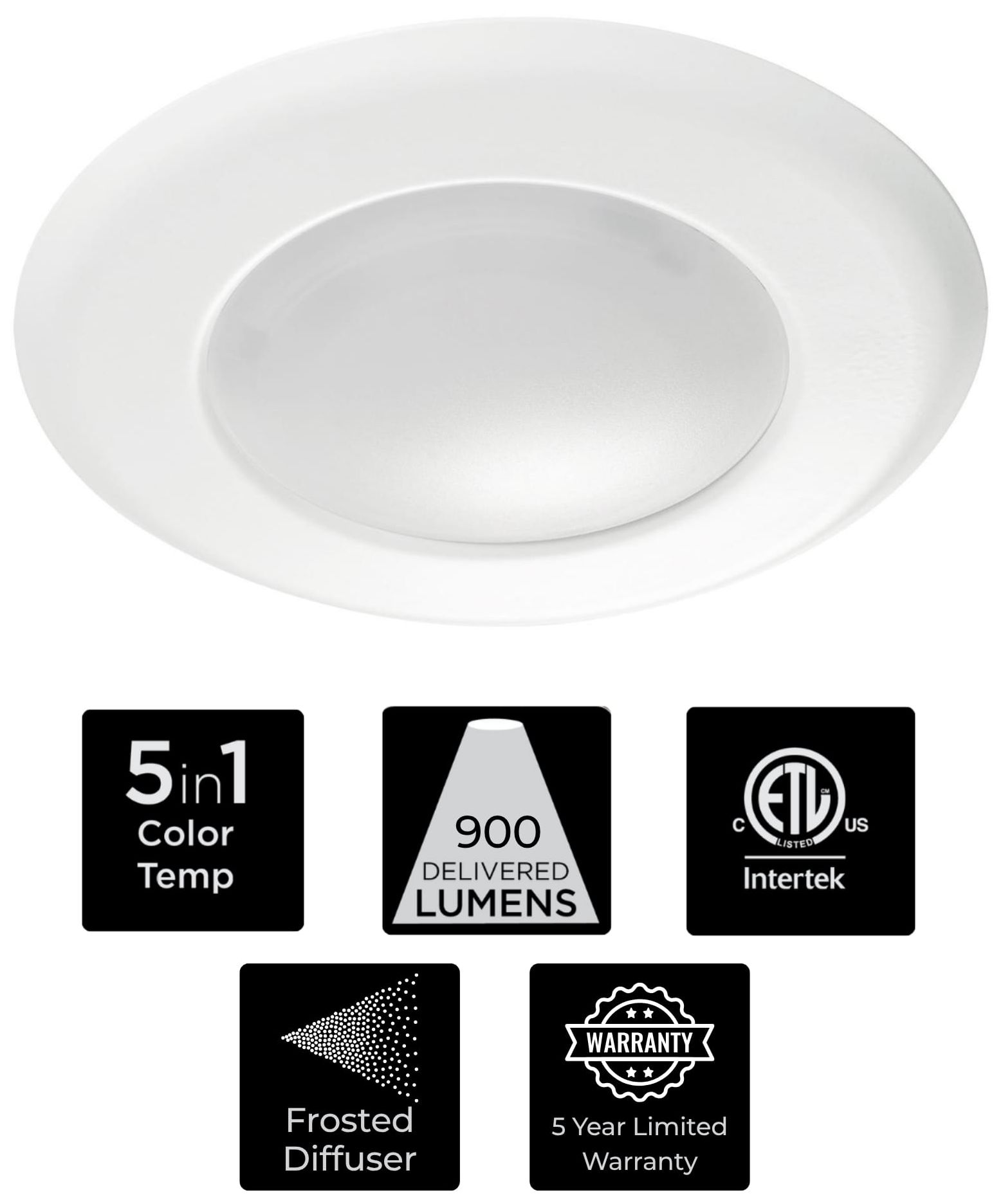 Image 3 Slim 6" Wide White LED Flush Mount more views