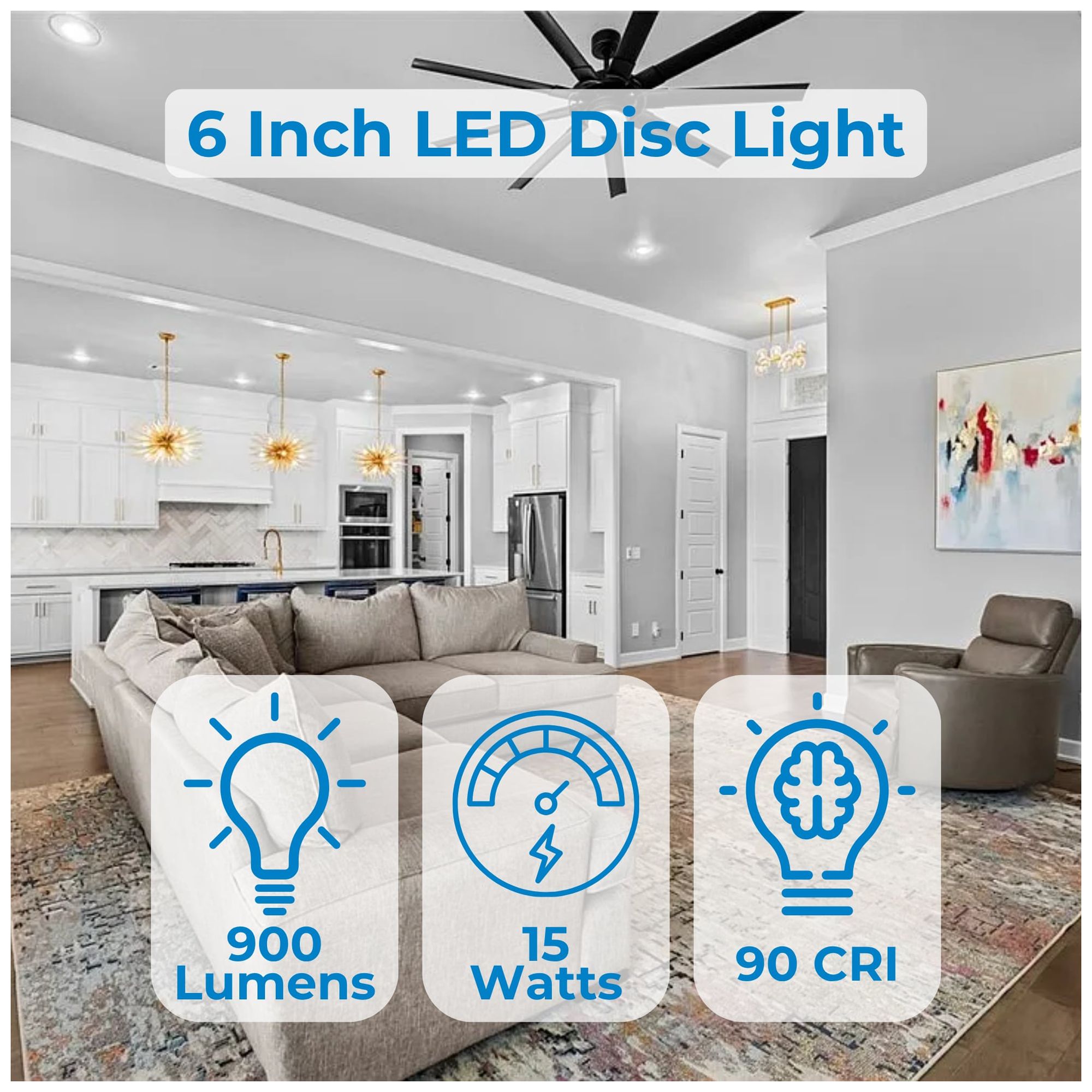 Image 5 Slim 6" Wide White LED Flush Mount more views