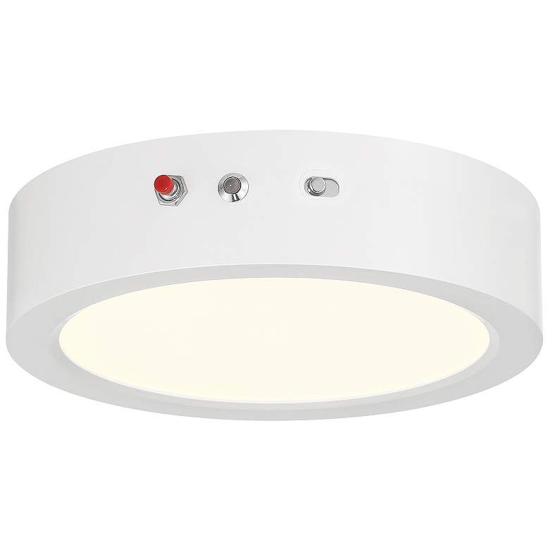Image 1 Slim 7" Wide White 3CCT Emergency Backup LED Flush Mount