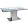 Slim Clear Glass Top Stainless Steel Extendable Dining Table