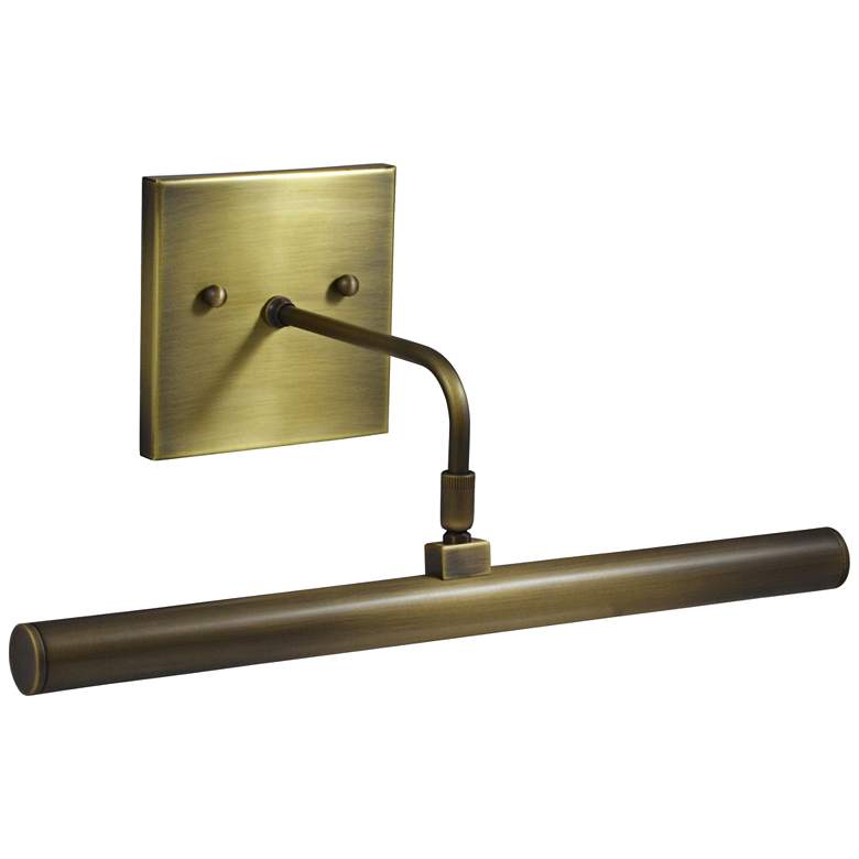 Image 1 Slim-Line 14"W Antique Brass Direct Wire LED Picture Light