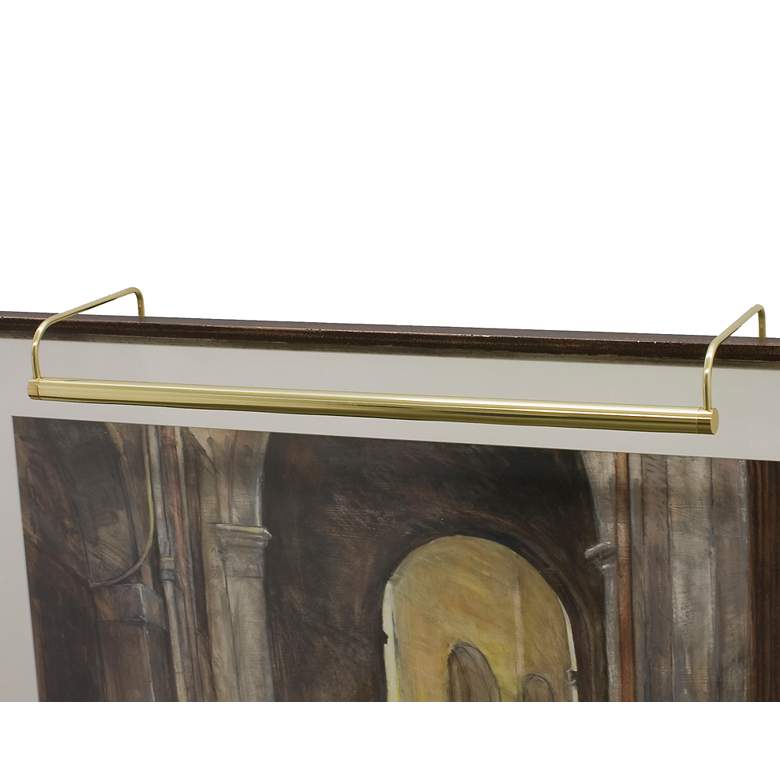 Image 1 Slim-Line 21 inch Wide Polished Brass Plug-In Picture Light