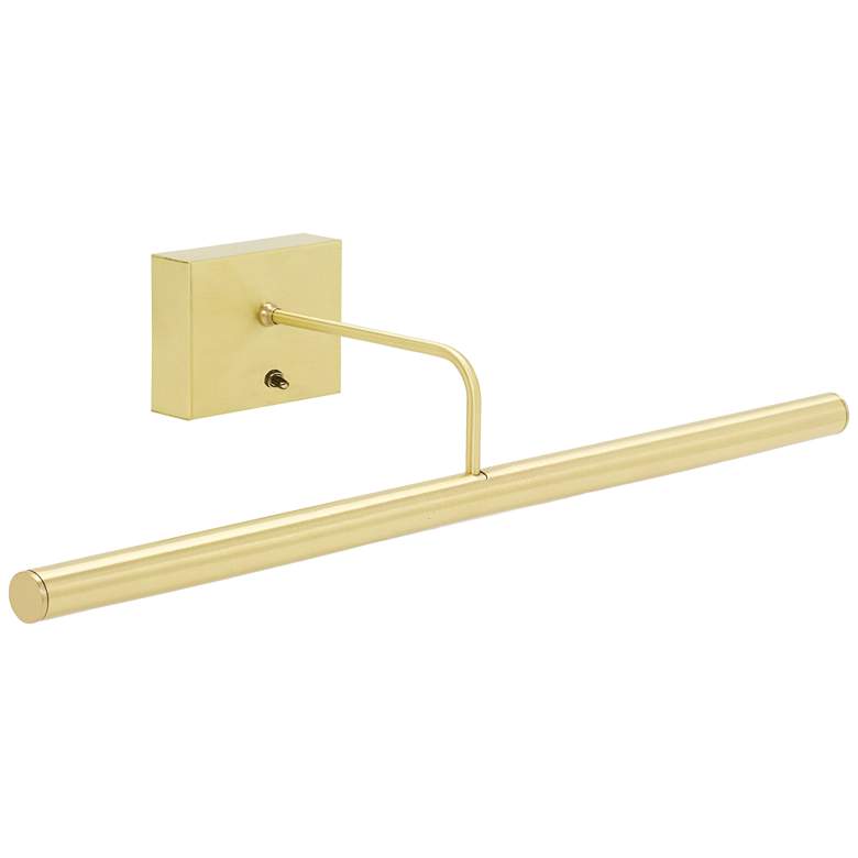 Image 1 Slim-Line 24 inch Wide Satin Brass Battery LED Picture Light