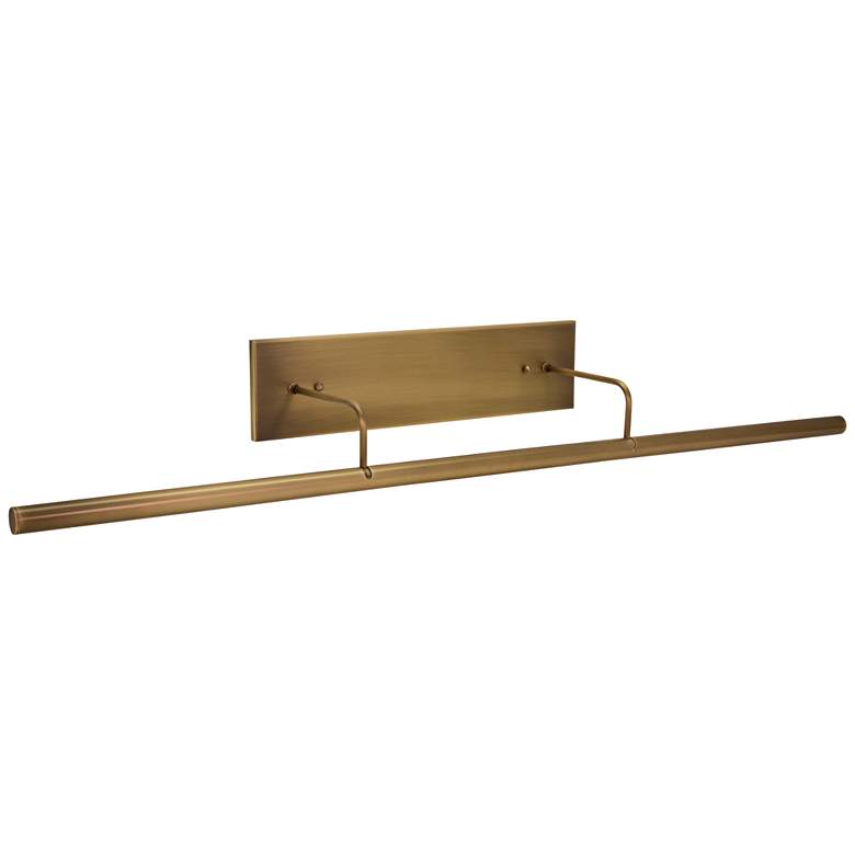 Image 1 Slim-Line 43"W Antique Brass Direct Wire LED Picture Light