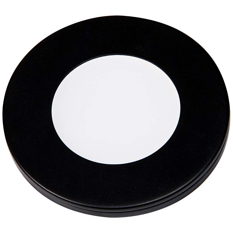 Image 1 Slim Puck 12VDc 3" Wide Black 4000K LED Light.