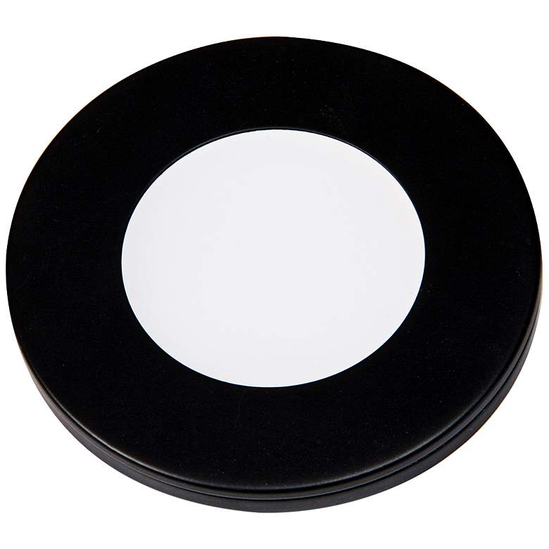 Image 1 Slim Puck  12VDc  3 inch Wide Black 4000K LED Light.