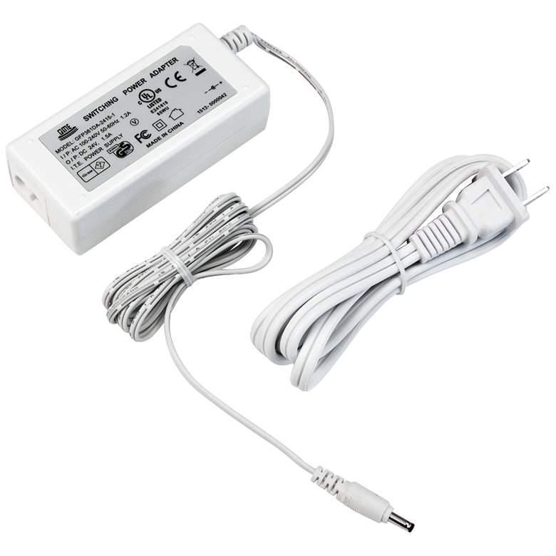 Image 1 SlimEdge™ Tipton White 24-Watt 12V Plug-In Power Supply