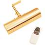 Slimline 8" Wide Polished Brass Cordless LED Picture Light with Remote