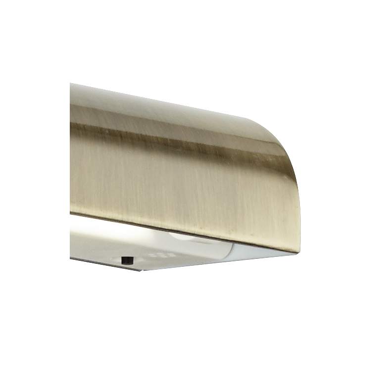 Image 4 Slimline Brass 8" Wide Cordless Battery Powered LED Picture Light more views