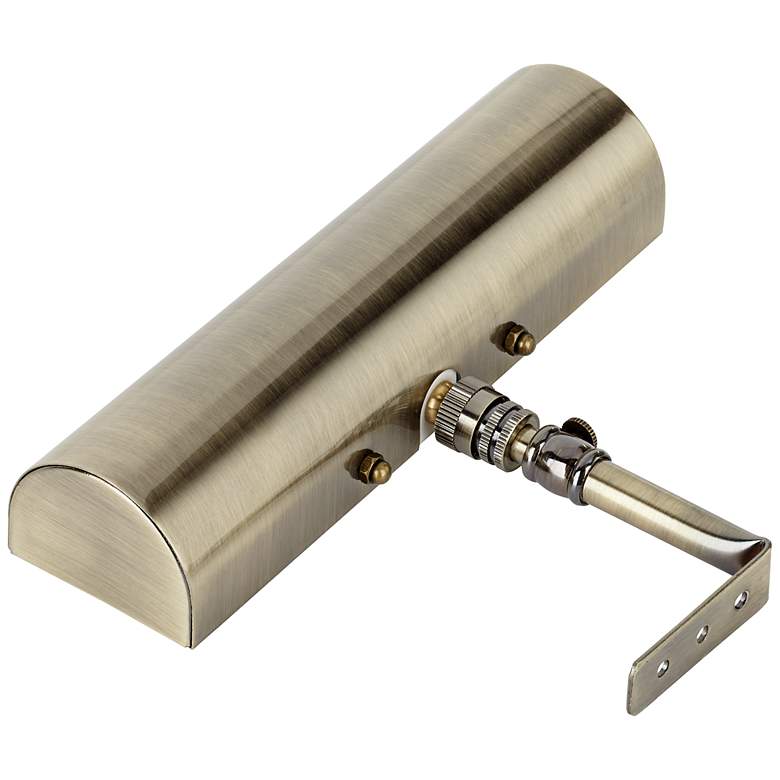 Image 5 Slimline Brass 8" Wide Cordless Battery Powered LED Picture Light more views