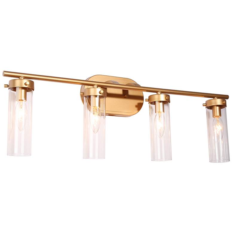 Image 1 Slin 4-Light 28" Wide Gold Bath Light