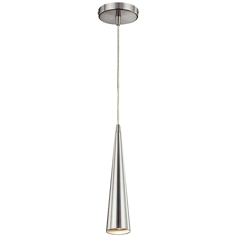 Image 2 Sliver 12 inch High Satin Nickel Mini Pendant Light