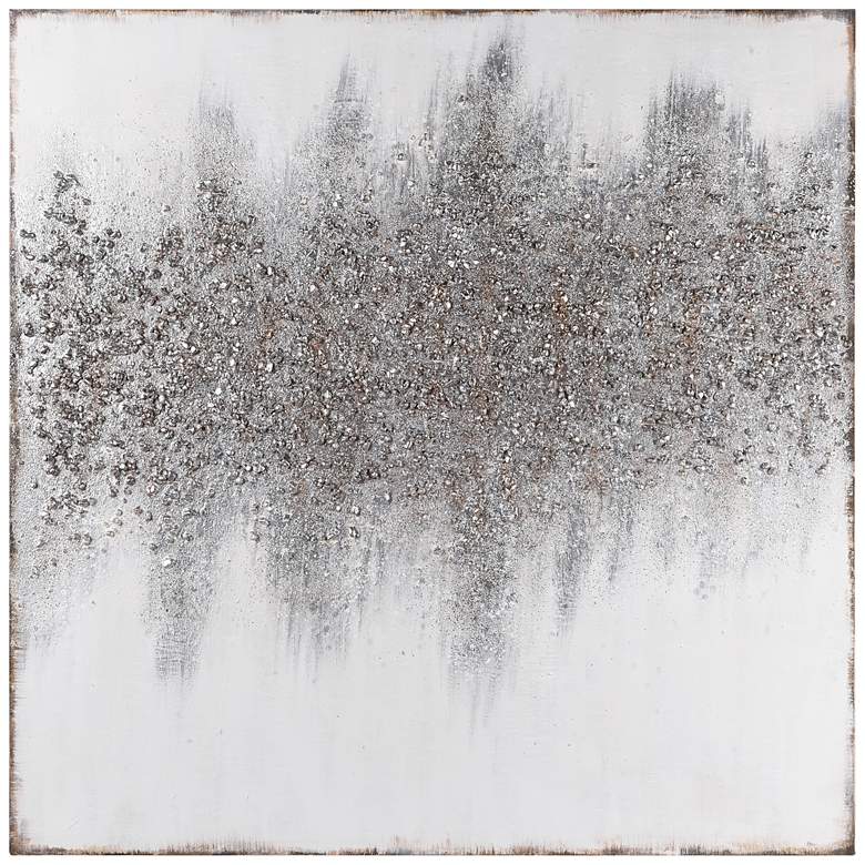 Image 3 Sliver Dust 48" Square Textured Metallic Canvas Wall Art