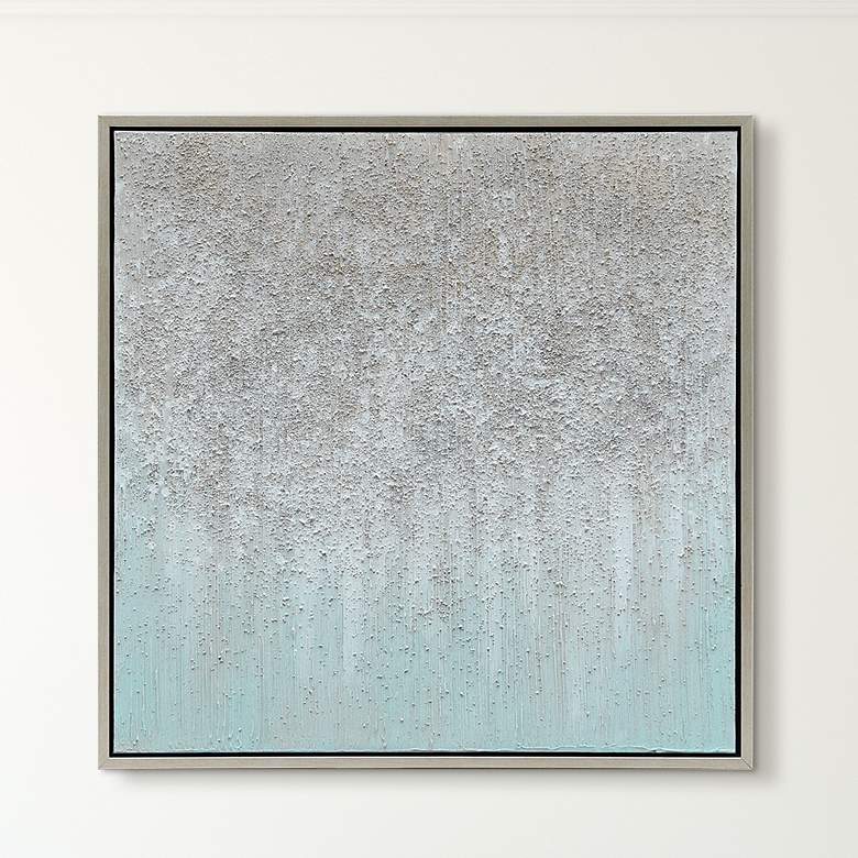 Image 2 Sliver Field 36" Square Metallic Framed Canvas Wall Art