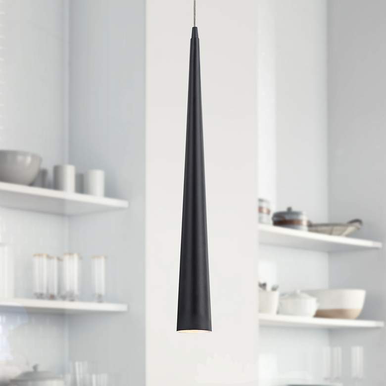 Image 1 Sliver Medium 2 3/4" Wide Black Mini Pendant
