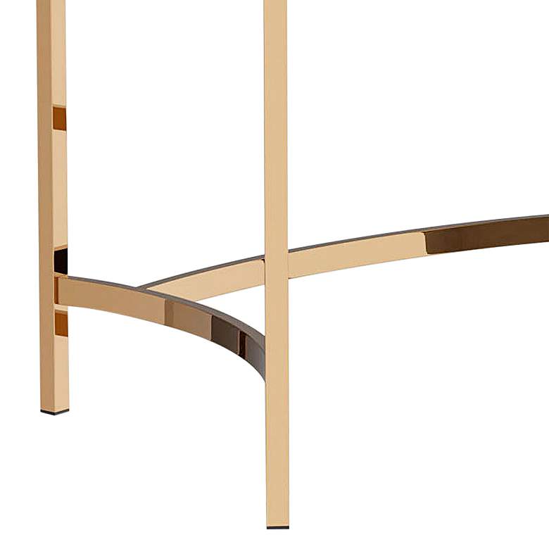 Image 4 Sliwa 44" Wide Black Glass Gold Metal Console Table more views