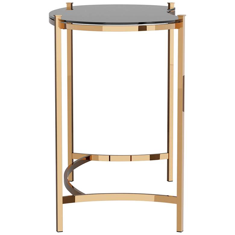 Image 6 Sliwa 44" Wide Black Glass Gold Metal Console Table more views
