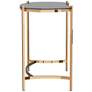 Sliwa 44" Wide Black Glass Gold Metal Console Table