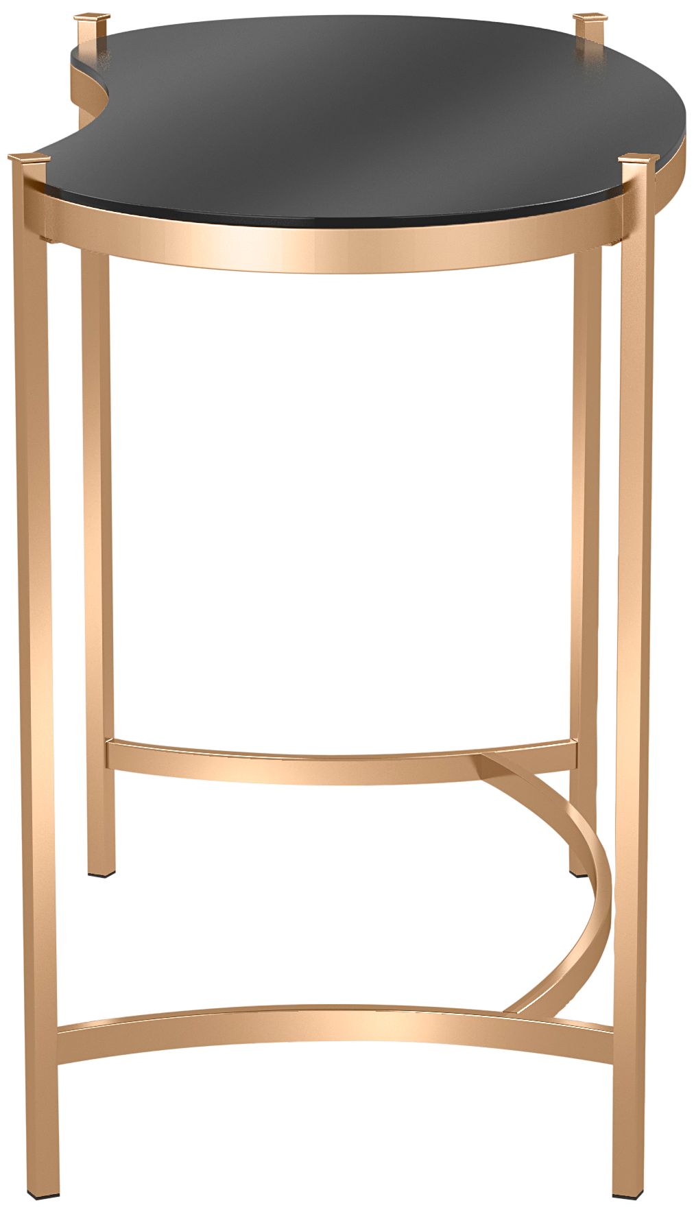 Sliwa 44" Wide Black Glass Gold Metal Console Table