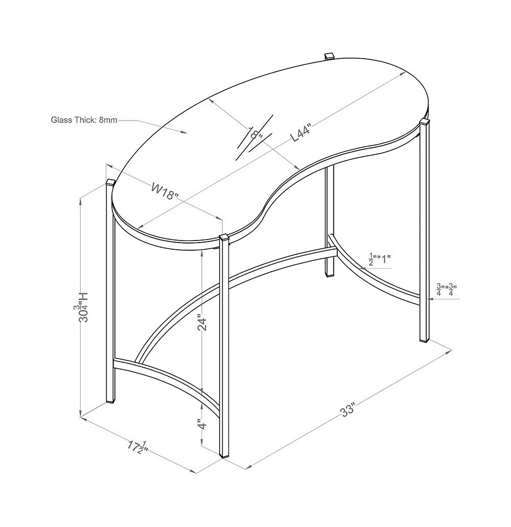 Sliwa 44" Wide Black Glass Gold Metal Console Table