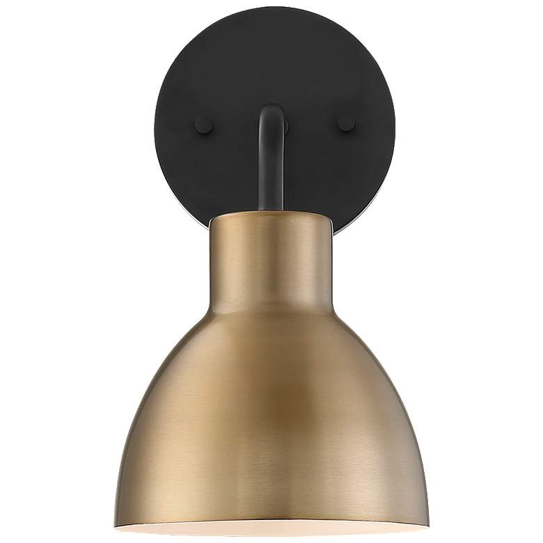 Image 1 Sloan; 1 Light; Vanity; Matte Black and Burnished Brass Finish