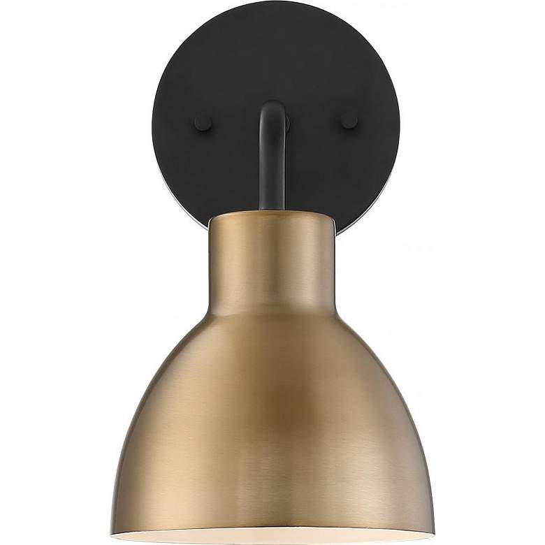 Image 2 Sloan; 1 Light; Vanity; Matte Black and Burnished Brass Finish more views