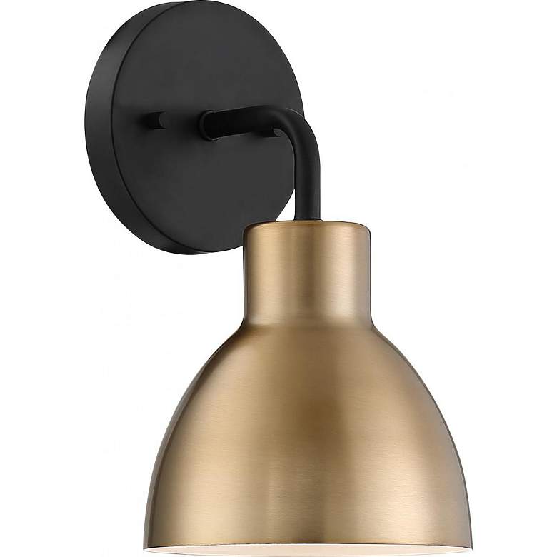 Image 3 Sloan; 1 Light; Vanity; Matte Black and Burnished Brass Finish more views
