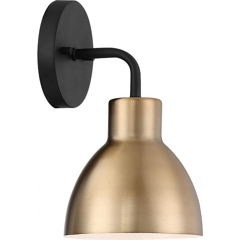 Image 4 Sloan; 1 Light; Vanity; Matte Black and Burnished Brass Finish more views