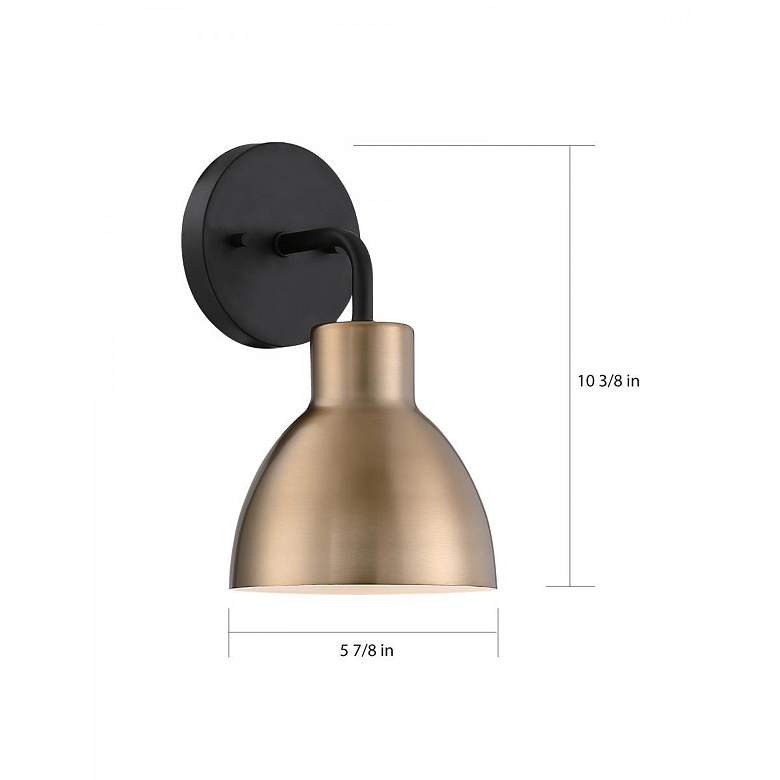 Image 5 Sloan; 1 Light; Vanity; Matte Black and Burnished Brass Finish more views