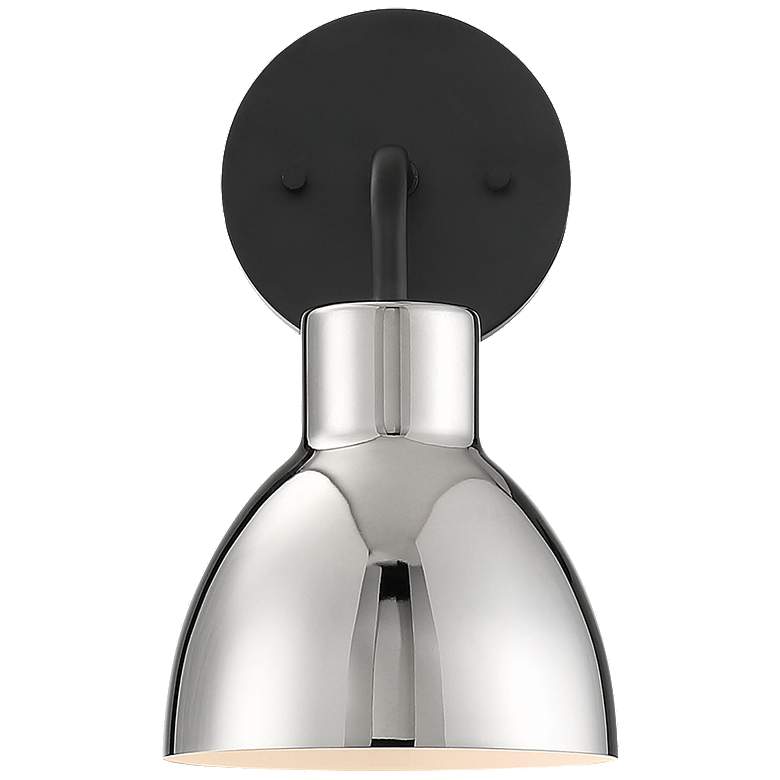 Image 1 Sloan; 1 Light; Vanity; Matte Black Finish with Polished Nickel Shade