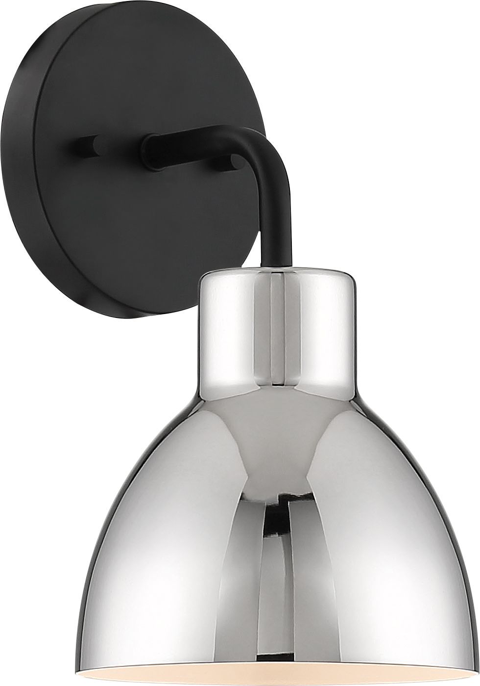 Image 3 Sloan; 1 Light; Vanity; Matte Black Finish with Polished Nickel Shade more views