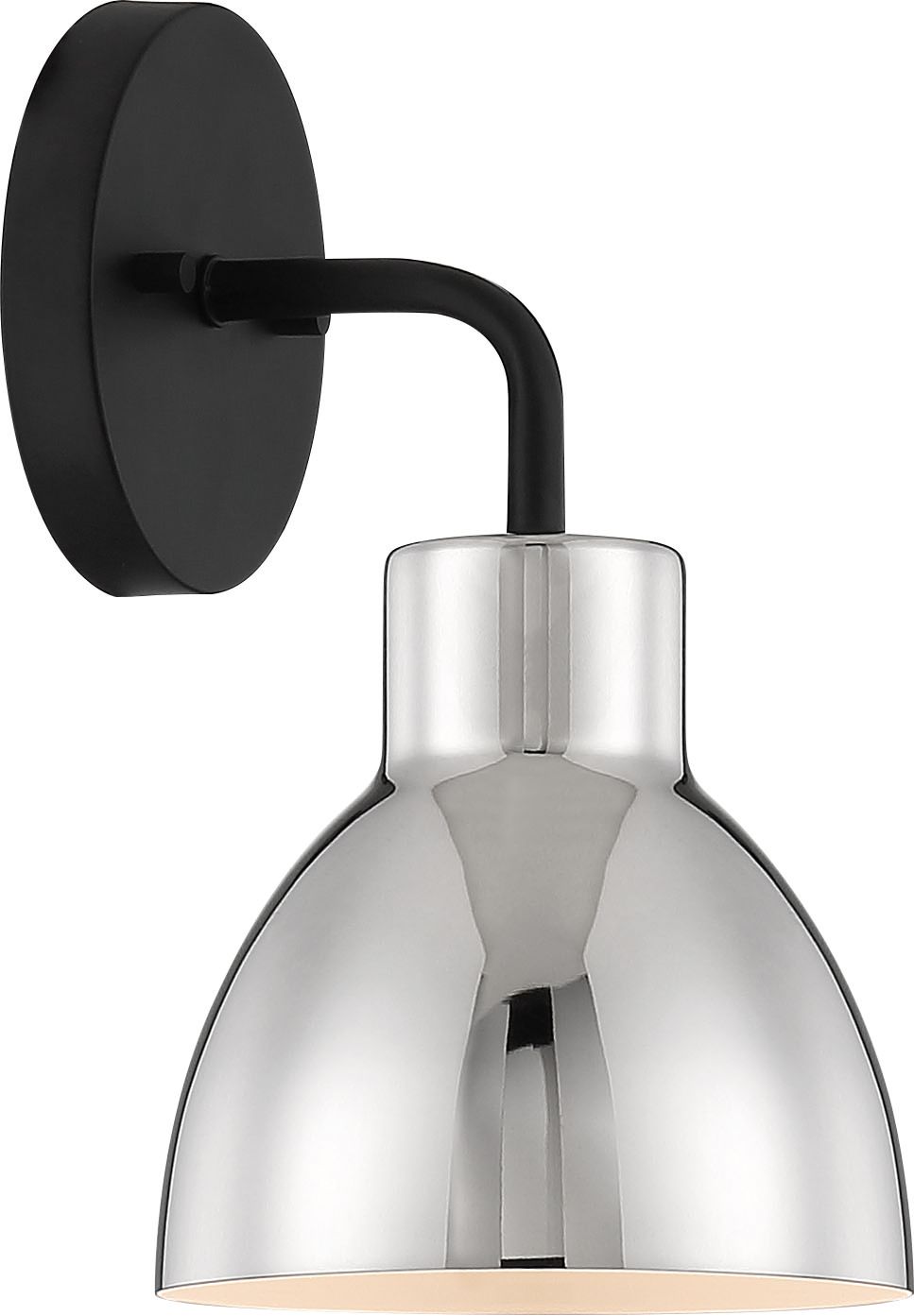 Image 4 Sloan; 1 Light; Vanity; Matte Black Finish with Polished Nickel Shade more views