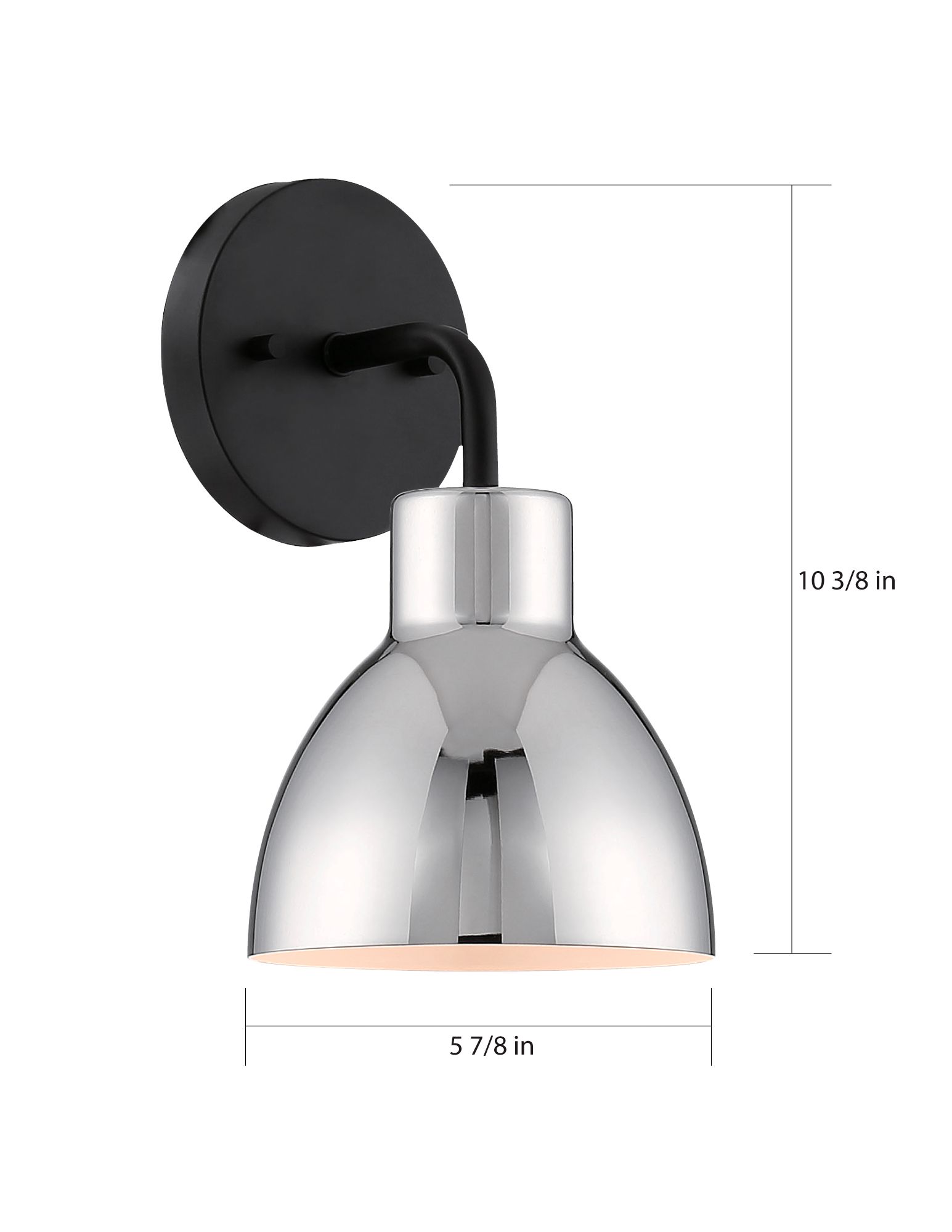 Image 5 Sloan; 1 Light; Vanity; Matte Black Finish with Polished Nickel Shade more views