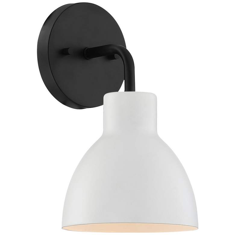 Image 1 Sloan; 1 Light; Vanity; Matte Black Finish with White Shade