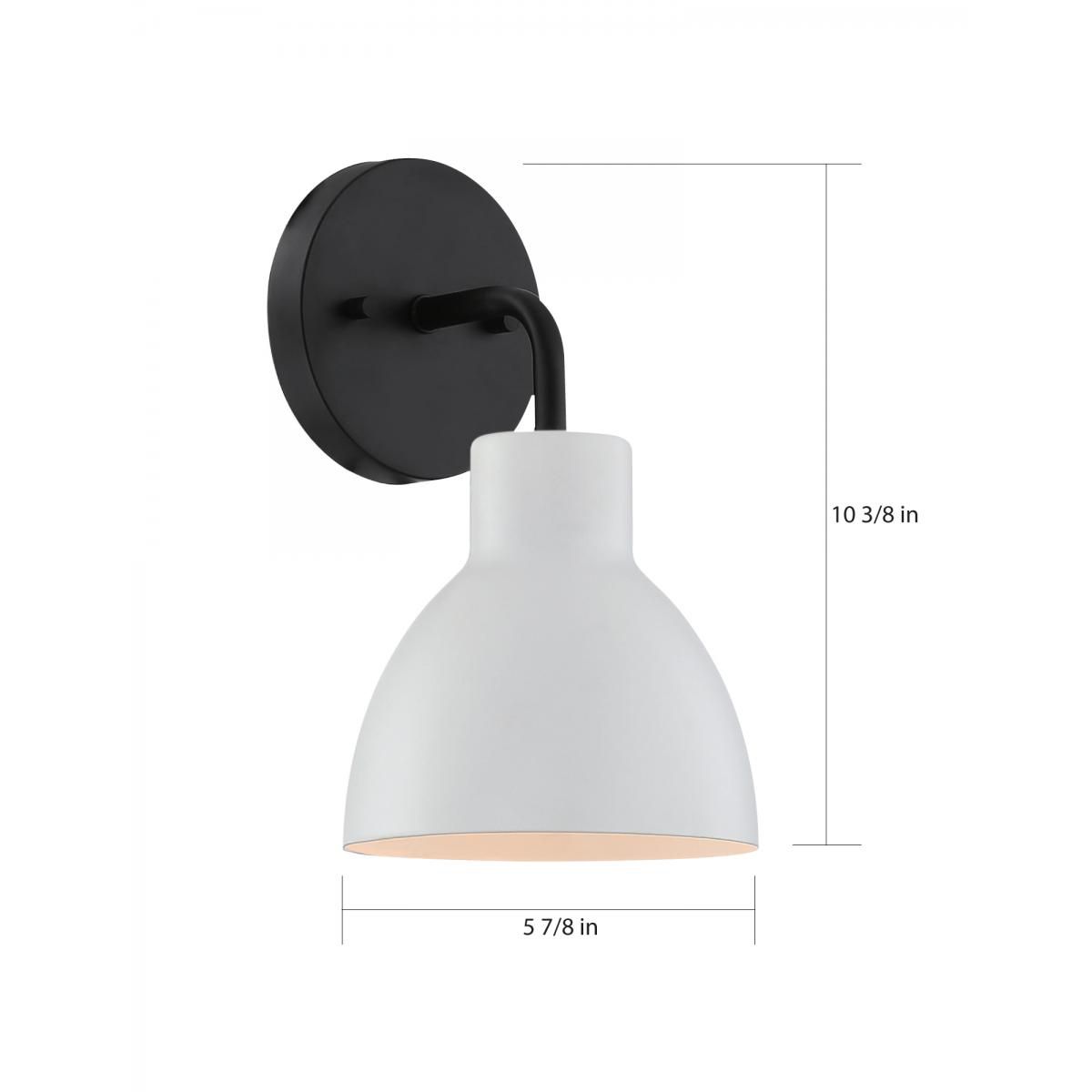 Image 2 Sloan; 1 Light; Vanity; Matte Black Finish with White Shade more views