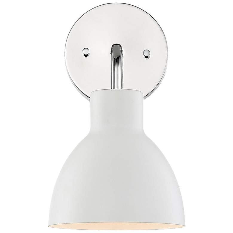 Image 1 Sloan; 1 Light; Vanity; Polished Nickel Finish with Matte White Shade