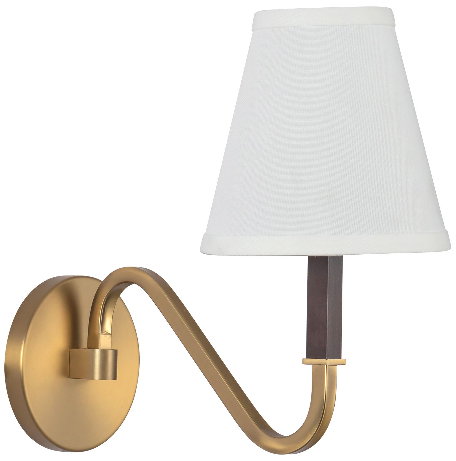Image 6 Sloan 12-in Brushed Gold Wall/Vanity Light with White Linen Shade more views