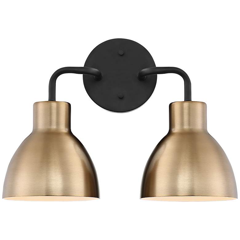 Image 3 Sloan; 2 Light; Vanity; Matte Black and Burnished Brass Finish