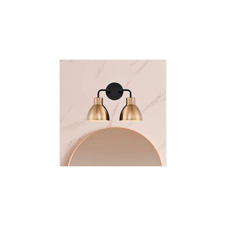 Image 2 Sloan; 2 Light; Vanity; Matte Black and Burnished Brass Finish